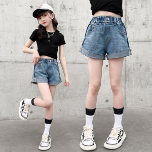 Girls Summer Thin Denim Shorts Korean Style Childrens Large Size Kids Fashionable Hot Pants Elastic Waistband Breathable