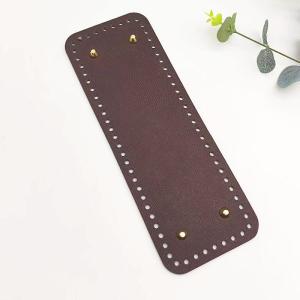[J] Handmade Rectangular 28 * 10cm Bottom For Knitted Bag PU Leather Pad Handcraft Bag Base With Holes DIY Crochet Bag Bottom