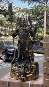 Tượng quan công ngũ cờ cao 50cm bằng đồng phong thủy rộng 21cm nặng 5.5kg - Quan công trấn ải