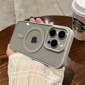 CrashStar MagSafe เคสโทรศัพท์กันกระแทกแบบแข็งอะครีลิคใสสำหรับ iPhone 17 16 15 14 Pro Max Air Plus 16e 13 12 Pro Max Mini 11 Pro Max XS XR XR X 8 7 Plus SE + 2020ชาร์จไร้สายแฟชั่นเรียบง่ายผิวนอกฝาครอบป้องกันขอบซิลิโคน