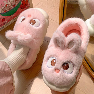 Womens cotton slippers winter indoor home warm and velvet household parent-child wool cotton shoes women wear outside winter