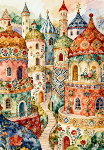 Colorful Castle Jigsaw Puzzle 500/1000/1200/2000PCS Vibrant Scene Focus Activity Leisure Time Gift