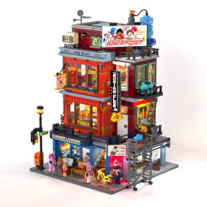 Lumibricks | Boxing Club Street Scene Model Building Bricks with Lights