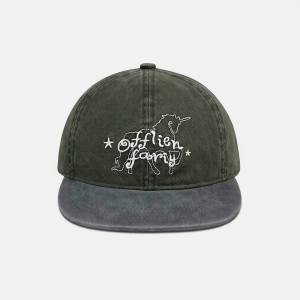 Unicorn Embroidery Flat Brim Soft Top Face Flattering Sun Protection Baseball Cap