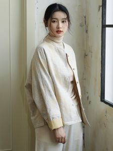 New Chinese Style Womens Jacket Linen Long Sleeve Artistic Spring Autumn High End Top Zen Tea Costume Fashionable Ethnic Wear