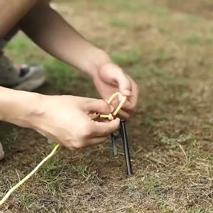 4 M Tent Rope Camp Canopy Fly Sheet Guide Rope Metal Fittings Set with Storage Bag Camping Accessories Tali Khemah 帐篷绳