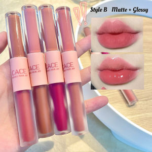 6 Colors 2 In 1 Double Head Matte Glossy Lipstick Set Waterproof Silk Velvet Lip Makeup Rouge Red Lip Gloss Lip Tint