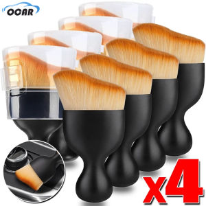 4Pcs Car Interior Cleaning Brush with Casing Center Console Air Conditioning Outlet Cleaning Brush Car Cleaning Tools Accessories