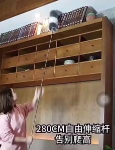 EELHOE | Extendable Microfiber Duster 280CM Long Pole Washable Flexible Head for Home Ceiling Window Frame Cleaning