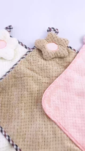 Hand Towel Premium Kain Lap Tangan Coral Motif Polos Bunga Besar Model Gantung Handuk Tangan Handtowel HHG