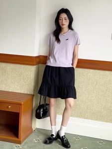 Chân Váy A-Line Đa Năng Cao Waist Màu Đen
