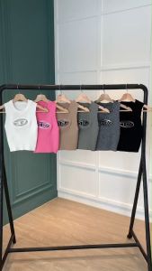 BL20797 Diesel Metal Knit Crop Top