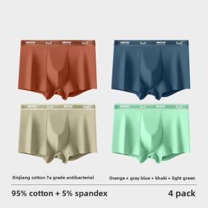 Miiow | Pure Cotton Antibacterial Boxer Shorts For Men Youth Style Mid Waist Simple Design Comfortable Breathable Underwear Briefs