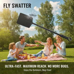Large-Sized Fly Swatter with Hanging Hole Thickened Enlarged Mosquito Killing Tool Circular Ring Powerful Fly Artifact