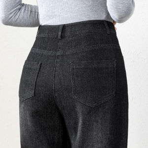 Tiiwgjiy | กางเกงยีนส์ทรงเดนิมเอวสูงทรงเดนิมทรงตรงสำหรับผู้หญิง กางเกงขายาวทรงขากระบอกฤดูใบไม้ผลิและฤดูใบไม้ร่วง กางเกงขายาวทรงเดนิมทรงฮาราจูกุสำหรับผู้หญิง