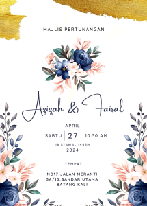 Kad Kahwin Design 1 | Digital | Aqiqah | Pertunangan | Hari Lahir | Doa Selamat | Lain-lain