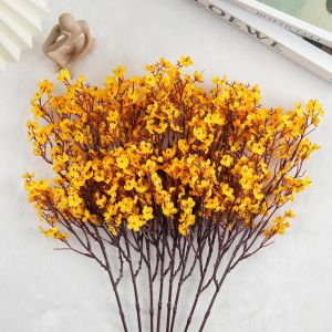5Pcs Artificial Flowers Fall Babys Breath Fake Plants Home Wedding Centerpiece Table Thanksgiving Party Autumn Room Decorations