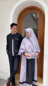 COUPLE JABEER SYARI SOHIB BAHAN TOYOBO MIX WOLFIS GAMIS BUSUI INCLUDE JILBAB
