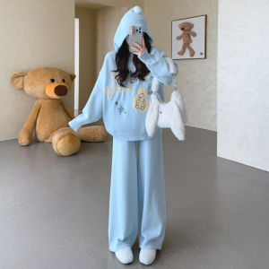 JoynCleon | Sweet Cartoon Print Hooded Maternity Sweatsuit