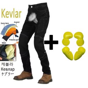 Mens Summer Motorcycle Jeans Kevlar Aramid Protective Pants Black Motocross Leisure Riding Blue Trousers