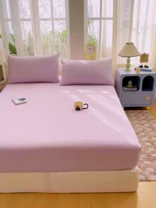 Bedsheet 3in1 High Stretch Full Coverage Fitted Sheet No Lukot No Gusot Breathable&Confortable Plain Bedsheet Garterized Bedsheet 4Sizes: Single/Double/Queen/King & 8Color: White/Pink/Purple/Light grey/Dark grey/Green/Dark Blue/Khaki