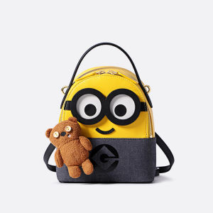 Minions Denim with Leather Backpack
