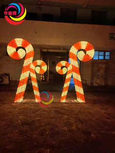 Christmas Outdoor Shopping Mall Hotel Lawn Square Christmas Festival Iron Light-Emitting Crutch Decoration LED Lighting