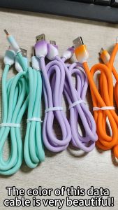 Colorful and stylish fast charging data cable suitable for a variety of smartphones