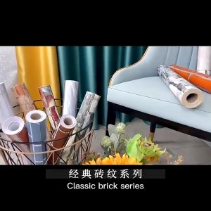 Walpaper Stiker Dinding Bata Cream Kotak Sticker Wallpaper Dinding Motif Batu Bata Segi Enam