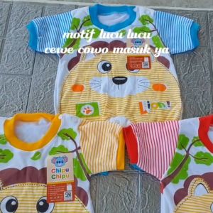 Baju Romper Bayi Jumper Anak Perempuan & Laki-Laki | Usia 0-5 Bulan Motif Lion Lucu Bahan Lembut