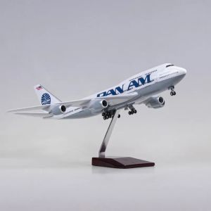 Mô Hình Máy Bay Pan Am Airlines B747 Bằng Nhựa Đúc 47cm Có Chân Đáp Dùng Trang Trí Phòng Phong Cách Hiện Đại Đồ Sưu Tầm