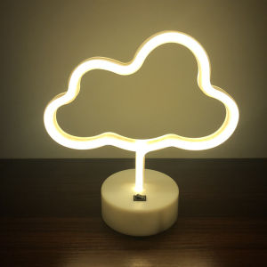 Neon Sign LED Moon shaped Neon Light Battery/USB Powered Warm White Neon Lamp with Holder Base Star Holiday Nightlight Decor 111