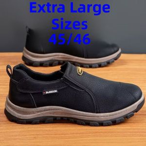 New 2024 Mens Casual Outdoor Sports Shoes Soft Leather Soft Bottom Anti-Slip Mountain Climbing Shoes Spring Autumn Fashion Single Shoes