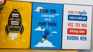 Tranh treo tường trang trí decor lớp học tranh slogan cho học sinh trẻ em