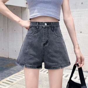 Slimming High Waist Wide Leg A-Line Short Jeans Women Summer New Style Thin Fabric Loose Fit Hot Pants Casual Denim Shorts