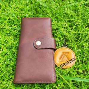 Dompet panjang kulit dompet lipat pria wanita