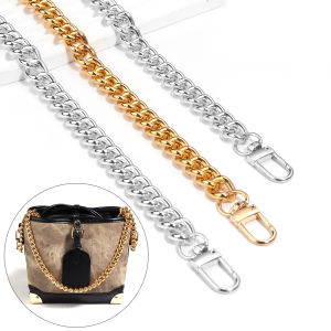 40-100cm Replacement Purse Chain DIY Metal Flat Chain with Metal Buckle for Messenger Bag Purse Strap Extender Handbag Accessory