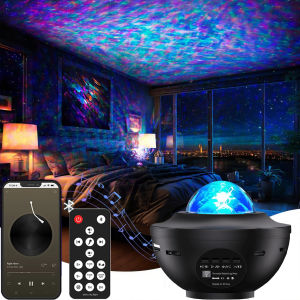 Đèn Ngủ LED Hình Dải Ngân Hà Chiếu Sao Có Màn Hình Sóng Biển Điều Khiển Từ Xa & Nhạc Quà Tặng Sinh Nhật Cho Bé Hình Tròn