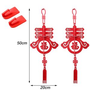 Red Non Woven Fabric Fu Character Lantern Pendant Living Room Decor New Year Door Wall Hanging Outdoor Atmosphere Decoration