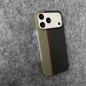 Ultra Thin Carbon Fiber Kevlar Texture PC Phone Case for IPhone 17 Air 16 15 14 13 12 Plus 11 Pro Max Leather Protective Cover