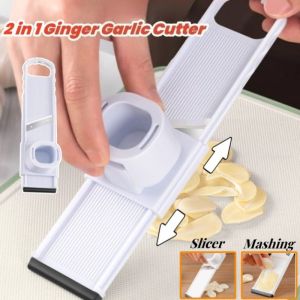 2 in 1 Ginger Garlic Cutter Slicer Manual Slicing Grinding Double-Sided Vegetable Cutg Chopper Kitchen Tool
