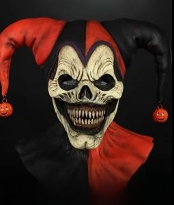 ✪ Friendly Latex Full Head Clown Mask Adult Size Ventilated Design for Costume Balls and Haunted Houses