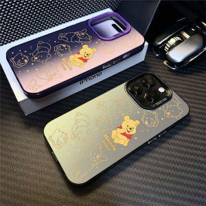 MrHaha A04S, A05S, A05 Samsung หมีพู A03, A14, A13, A12, A54, A53, A50 การ์ตูน A24, A23 การ์ตูนน่ารักฟิล์มสองชั้นปิดกรอบเลนส์ป้องกันโทรศัพท์ตกเคสป้องกันฝาหลัง