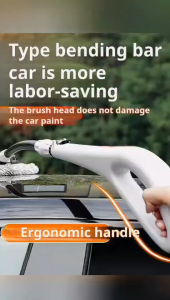 Car Washer Brush With Handle Aluminum Alloy Retractable Handle Car Wash Pole Ergonomic Car Mop With Detachable Brush Head