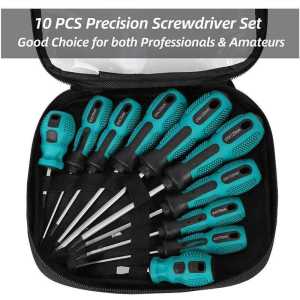 Obeng Set Screwdriver /Obeng Plus Minus Magnetic 10 in 1 Gagang Karet Anti Slip