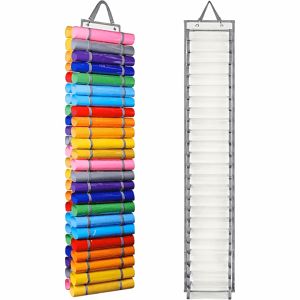 12Rolls/24Rolls Vinyl Roll Bracket Wall Mounted Storage Rack Hanging Bag Rolls Are Installed Behind