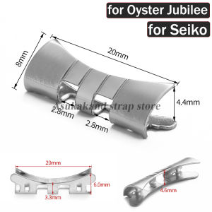 For Seiko SKX007 SKX009 Stainless Steel Strap Connector 18/19/20/21/22/24mm for Oyster Jubilee Curved End Link Band 2pcs Adapter