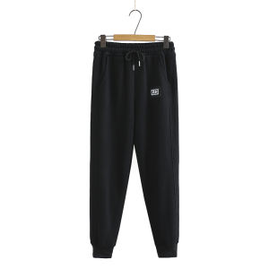 Spring 2023 Womens plus Size Casual Pants Elastic Waist with Drawstring Label Cuffed Sweatpants Korean Style Harlan Pants