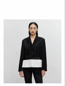 Autumn Ready-to-wear Short Patchwork Wool-blend Trench