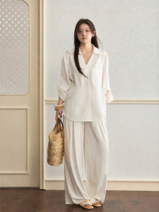 JULULOOK | Bộ Đồ Thiết Kế Thời Trang Dáng Rộng Cổ V